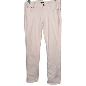 J. Crew women's Matchstick jeans, white, size 30